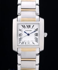 Cartier replica tank francaise acciaio oro white dial orologio imitazione perfetta