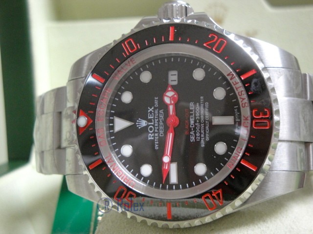 rolex replica deepsea seadweller acciaio black out red edition orologio replica - immagine 5