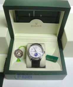 rolex replica cellini moonphase white dial orologio replica cinturino pelle