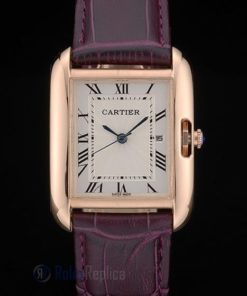 Cartier replica tank americaine rose gold strip leather cherry orologio imitazione perfetta