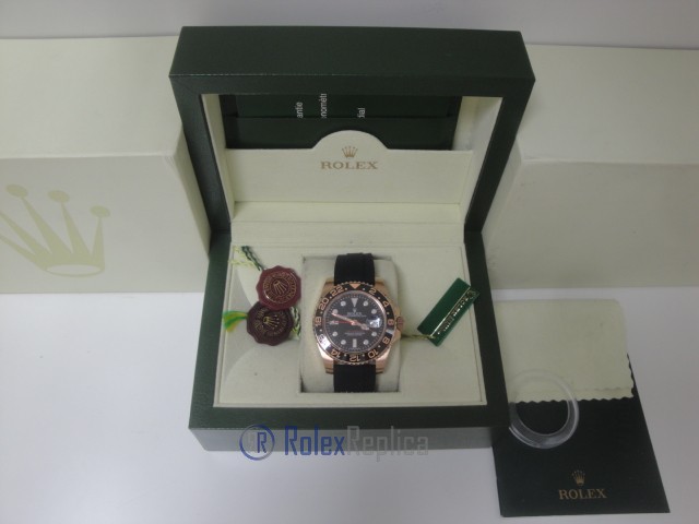 rolex replica GMT master II ceramica rose gold strip rubber orologio replica - immagine 2