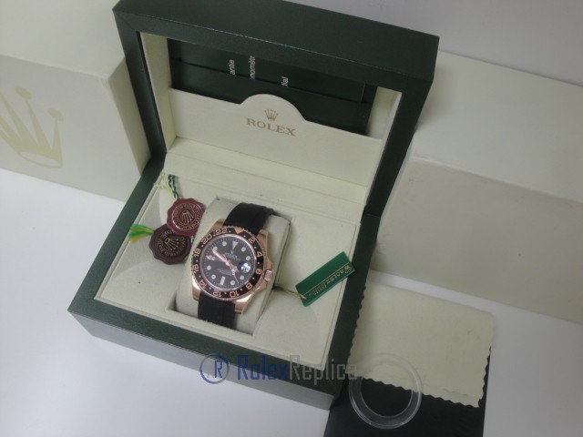 rolex replica GMT master II ceramica rose gold strip rubber orologio replica - immagine 3