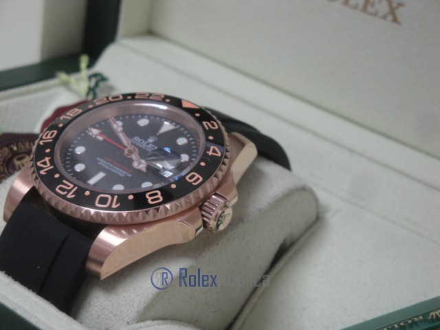 rolex replica GMT master II ceramica rose gold strip rubber orologio replica - immagine 8
