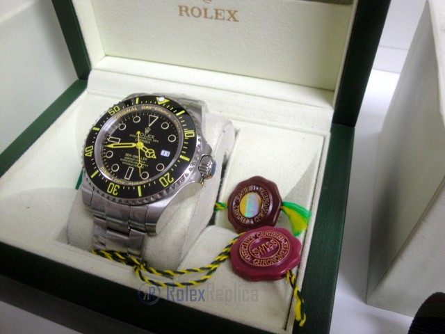 rolex replica deepsea seadweller acciaio black out yellow edition orologio replica - immagine 5