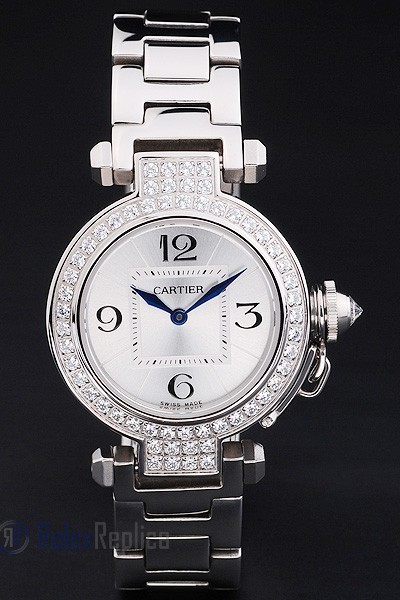 Cartier replica pasha acciaio brillantini bezel orologio imitazione perfetta