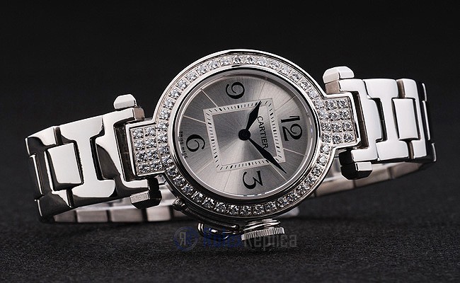 Cartier replica pasha acciaio brillantini bezel orologio imitazione perfetta - immagine 4