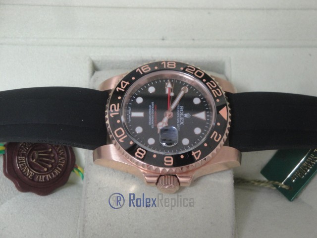 rolex replica GMT master II ceramica rose gold strip rubber orologio replica - immagine 11