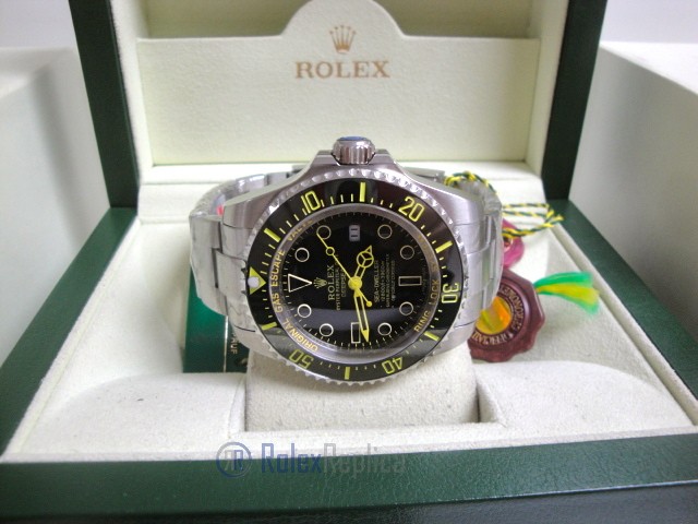 rolex replica deepsea seadweller acciaio black out yellow edition orologio replica - immagine 8
