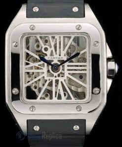 Cartier replica santos skeletron acciaio strip leather orologio imitazione perfetta