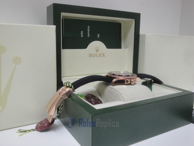 rolex replica GMT master II ceramica rose gold strip rubber orologio replica - immagine 13