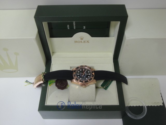rolex replica GMT master II ceramica rose gold strip rubber orologio replica - immagine 14