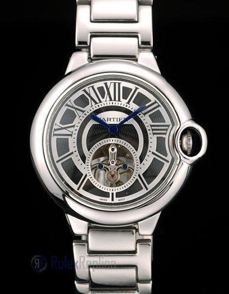 Cartier replica ballon bleu acciaio tourbillon black dial orologio imitazione perfetta