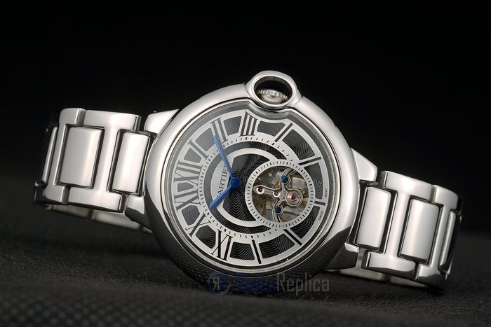 Cartier replica ballon bleu acciaio tourbillon black dial orologio imitazione perfetta - immagine 6