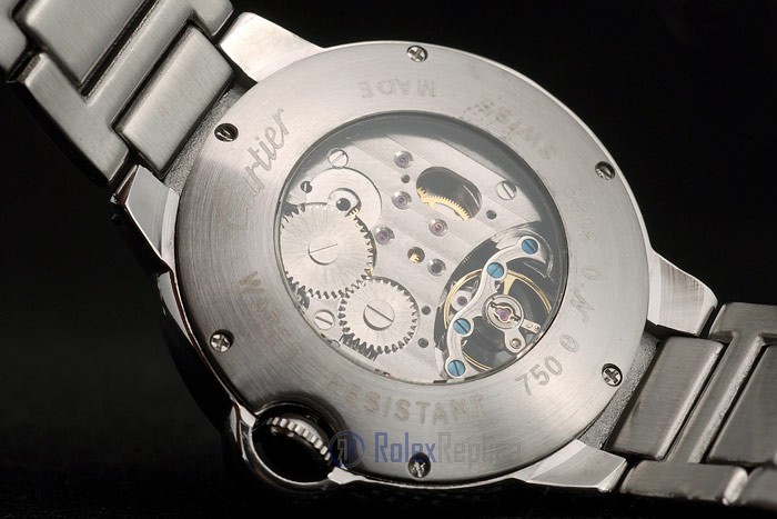 Cartier replica ballon bleu acciaio tourbillon black dial orologio imitazione perfetta - immagine 9