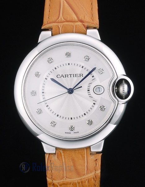 Cartier replica ballon bleu acciaio brillantini strip leather orologio imitazione perfetta