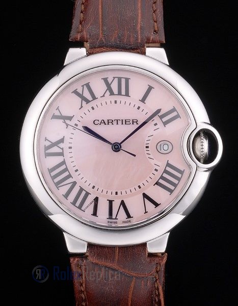 Cartier replica ballon bleu acciaio madreperla strip leather orologio imitazione perfetta