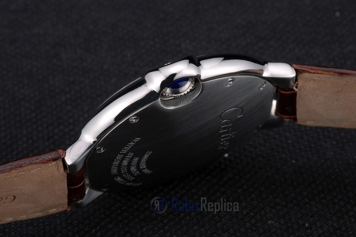 Cartier replica ballon bleu acciaio madreperla strip leather orologio imitazione perfetta - immagine 4