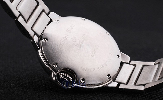 Cartier replica ballon bleu acciaio brillantini bezel white dial orologio imitazione perfetta - immagine 7