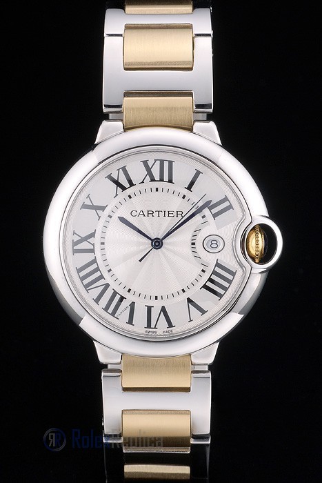 Cartier replica ballon bleu acciaio oro white dial orologio imitazione perfetta - immagine 2