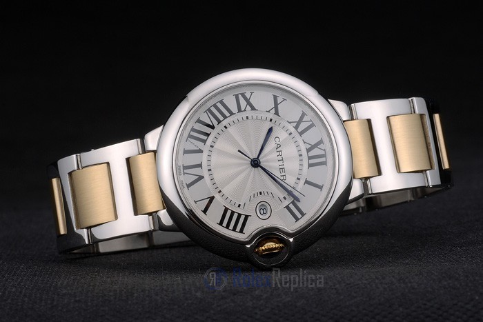 Cartier replica ballon bleu acciaio oro white dial orologio imitazione perfetta - immagine 5