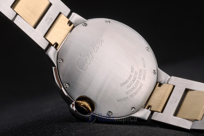 Cartier replica ballon bleu acciaio oro white dial orologio imitazione perfetta - immagine 9