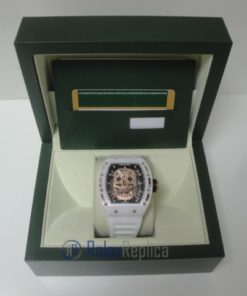 richard mille replica skull nano ceramic skeletron limited edition white strip rubber-b
