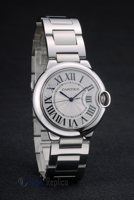 Cartier replica ballon bleu acciaio argentèè dial orologio imitazione perfetta - immagine 4