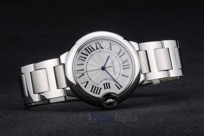 Cartier replica ballon bleu acciaio argentèè dial orologio imitazione perfetta - immagine 5