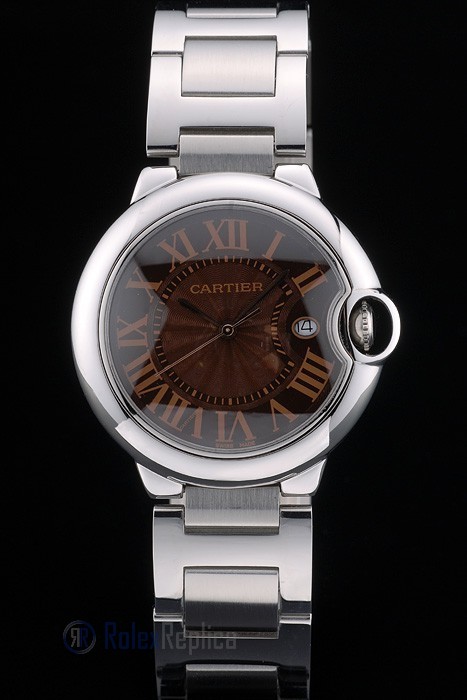 Cartier replica ballon bleu acciaio brown dial orologio imitazione perfetta - immagine 2