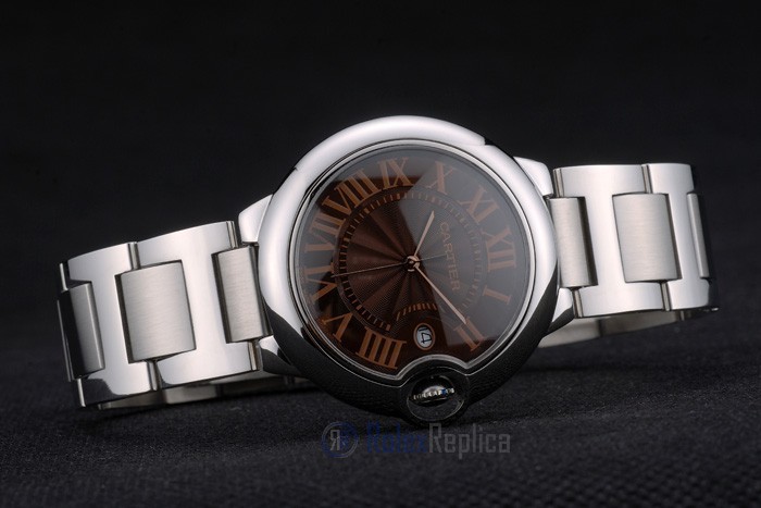 Cartier replica ballon bleu acciaio brown dial orologio imitazione perfetta - immagine 5