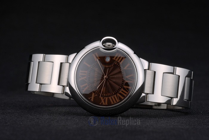 Cartier replica ballon bleu acciaio brown dial orologio imitazione perfetta - immagine 6