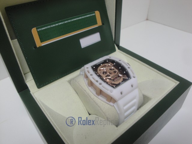 richard mille replica skull nano ceramic skeletron limited edition white strip rubber-b - immagine 5