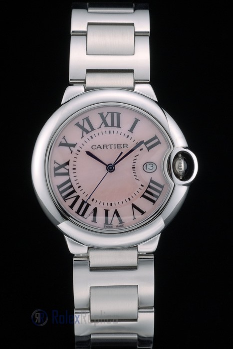 Cartier replica ballon bleu acciaio rosèè dial orologio imitazione perfetta - immagine 2
