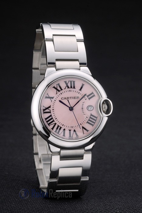 Cartier replica ballon bleu acciaio rosèè dial orologio imitazione perfetta - immagine 4