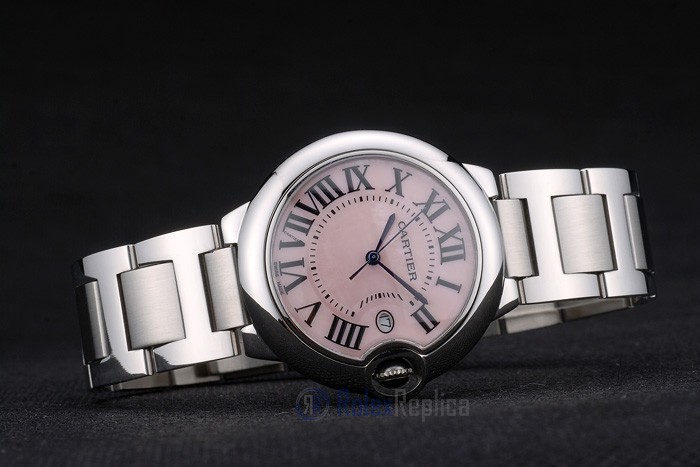 Cartier replica ballon bleu acciaio rosèè dial orologio imitazione perfetta - immagine 5