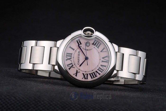 Cartier replica ballon bleu acciaio rosèè dial orologio imitazione perfetta - immagine 6