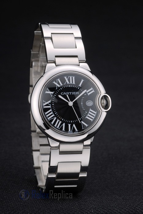Cartier replica ballon bleu acciaio black dial orologio imitazione perfetta - immagine 4