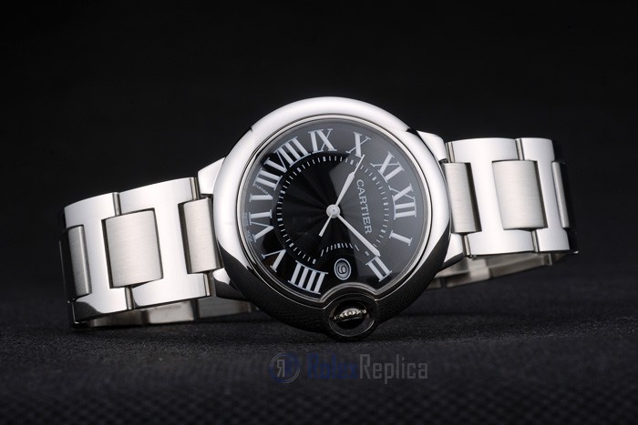 Cartier replica ballon bleu acciaio black dial orologio imitazione perfetta - immagine 5