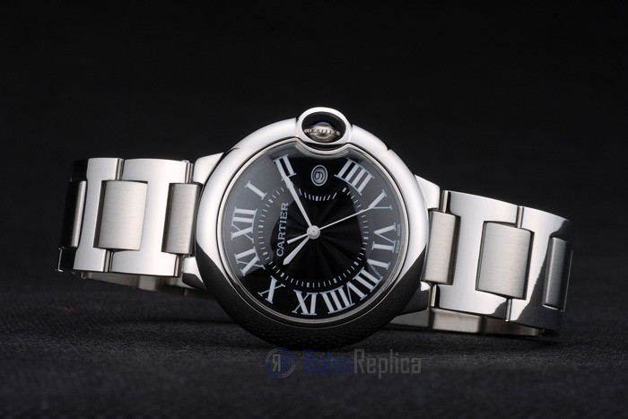 Cartier replica ballon bleu acciaio black dial orologio imitazione perfetta - immagine 6