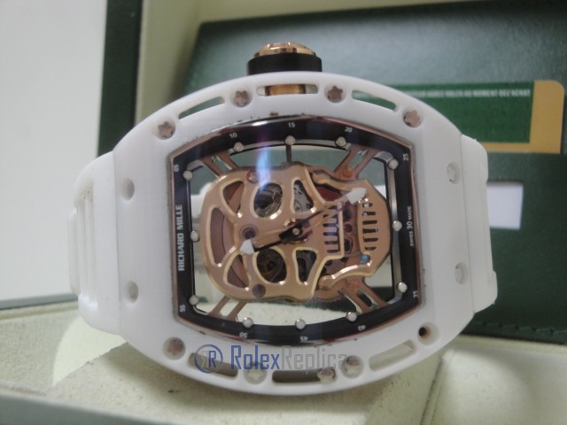 richard mille replica skull nano ceramic skeletron limited edition white strip rubber-b - immagine 11