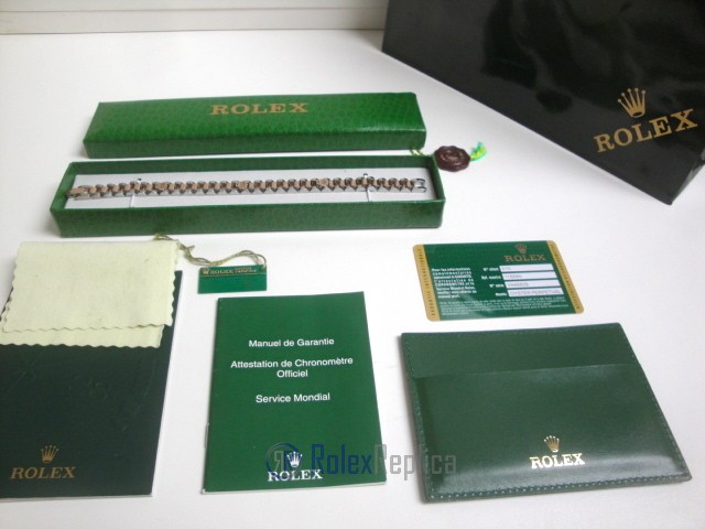 Rolex replica gioielli bracciale jubilèè strip oro rosa acciaio bi-colour - immagine 3