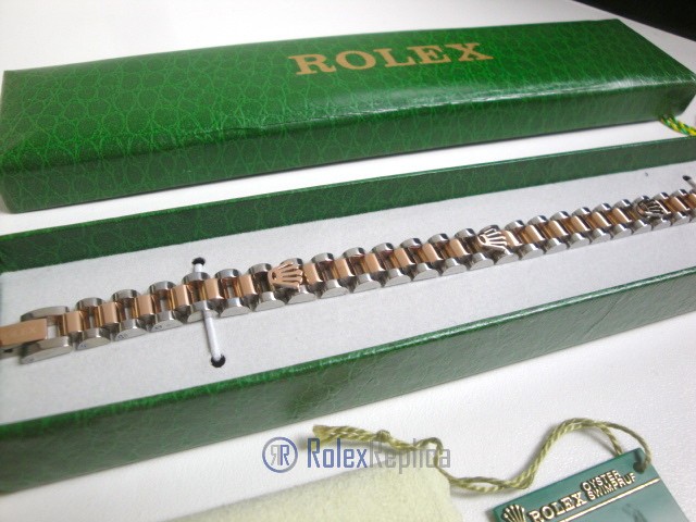 Rolex replica gioielli bracciale jubilèè strip oro rosa acciaio bi-colour - immagine 4