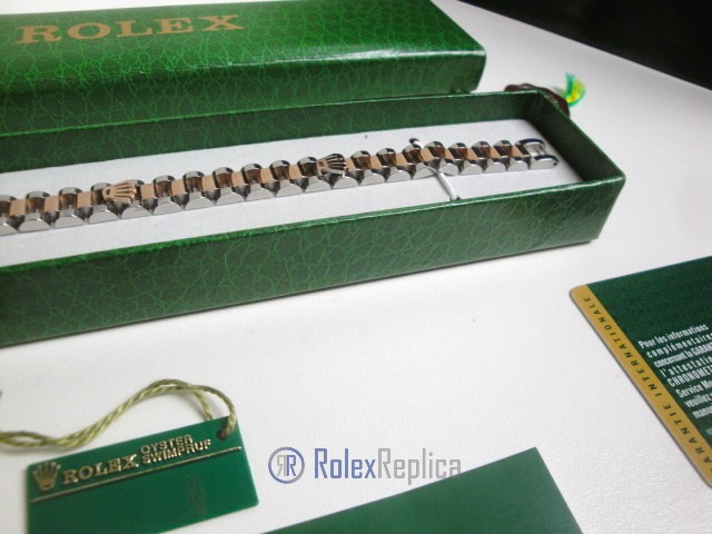Rolex replica gioielli bracciale jubilèè strip oro rosa acciaio bi-colour - immagine 5