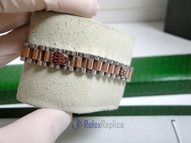 Rolex replica gioielli bracciale jubilèè strip oro rosa acciaio bi-colour - immagine 12