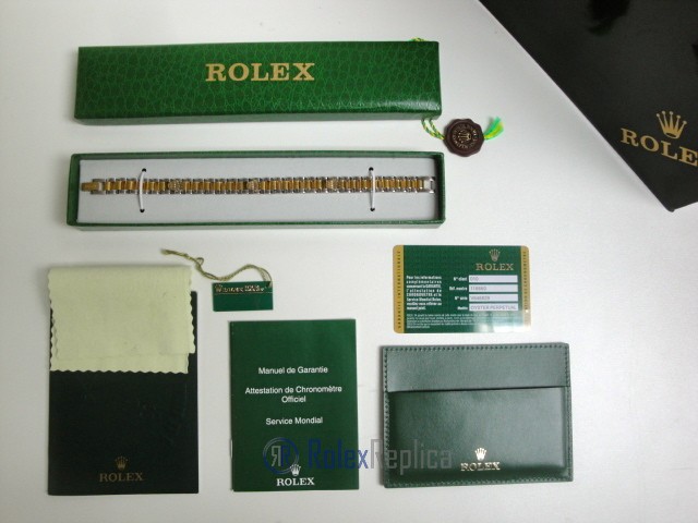 Rolex replica gioielli bracciale jubilèè strip oro giallo acciaio bi-colour - immagine 2