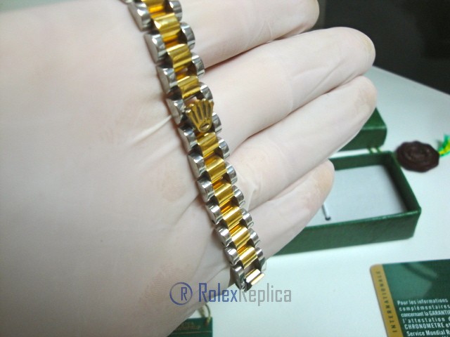 Rolex replica gioielli bracciale jubilèè strip oro giallo acciaio bi-colour - immagine 6