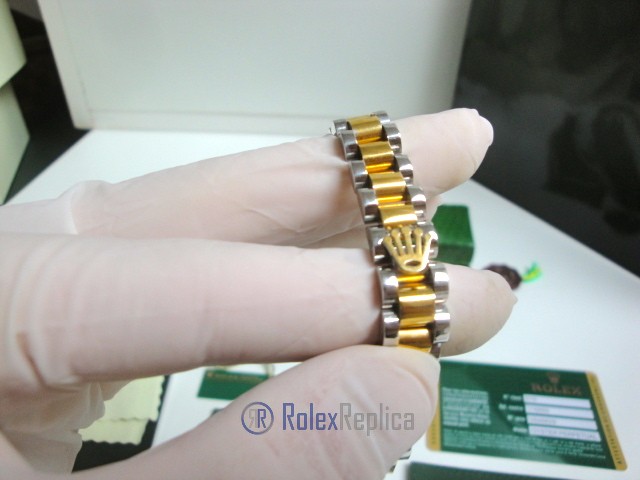 Rolex replica gioielli bracciale jubilèè strip oro giallo acciaio bi-colour - immagine 7