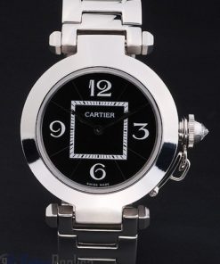 Cartier replica pasha black dial acciaio orologio imitazione perfetta