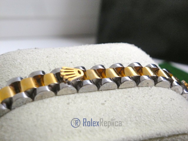 Rolex replica gioielli bracciale jubilèè strip oro giallo acciaio bi-colour - immagine 10