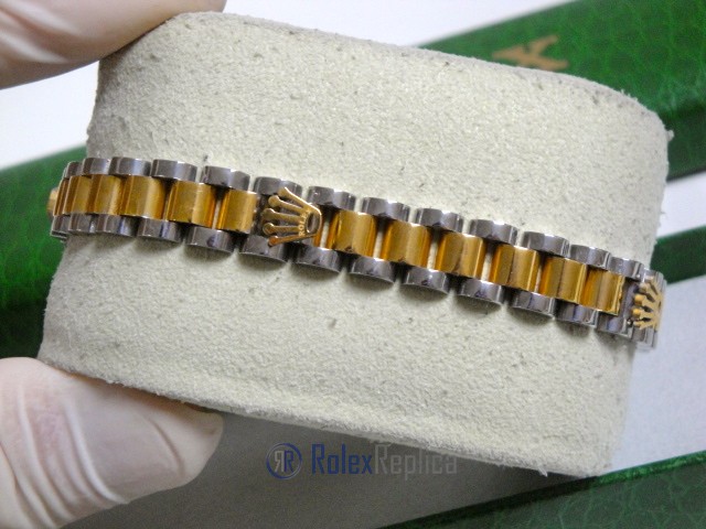 Rolex replica gioielli bracciale jubilèè strip oro giallo acciaio bi-colour - immagine 13